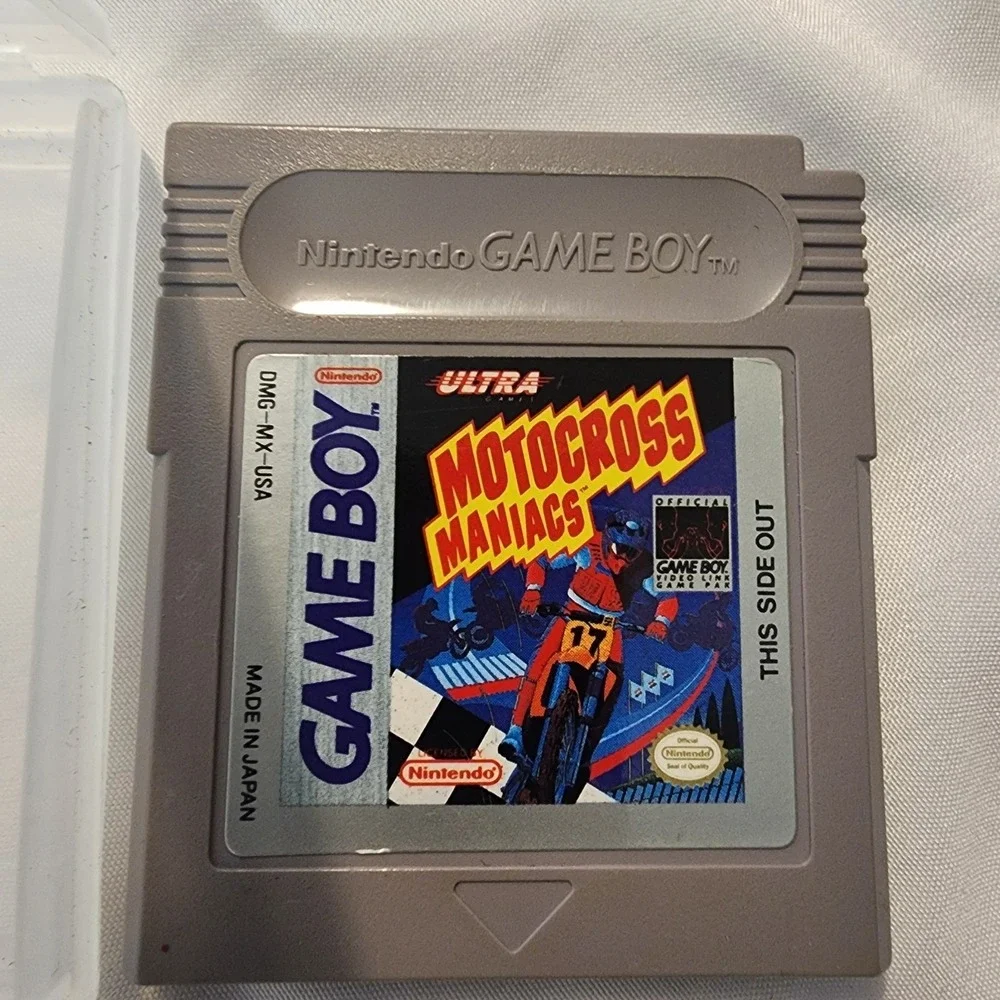 (NINTENDO GAMEBOY, 1989) MOTOCROSS MANIACS‎ Cartridge & Case Working